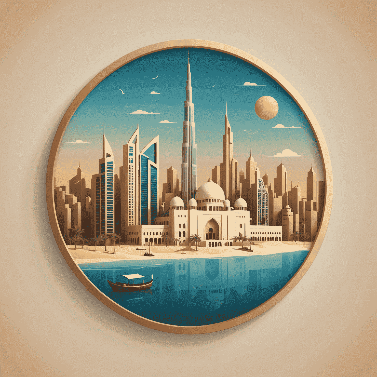 rtyperigo.com logo featuring a stylized representation of UAE landmarks